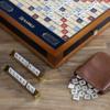 Scrabble Trophy Edition by WS Game Company | Deluxe Rotating Wooden Game Cabinet with Integrated Storage, Raised Letter Tile Grid, and Faux-Ivory Tiles | Premium Collector's Game Set for 2-4 Players view 3