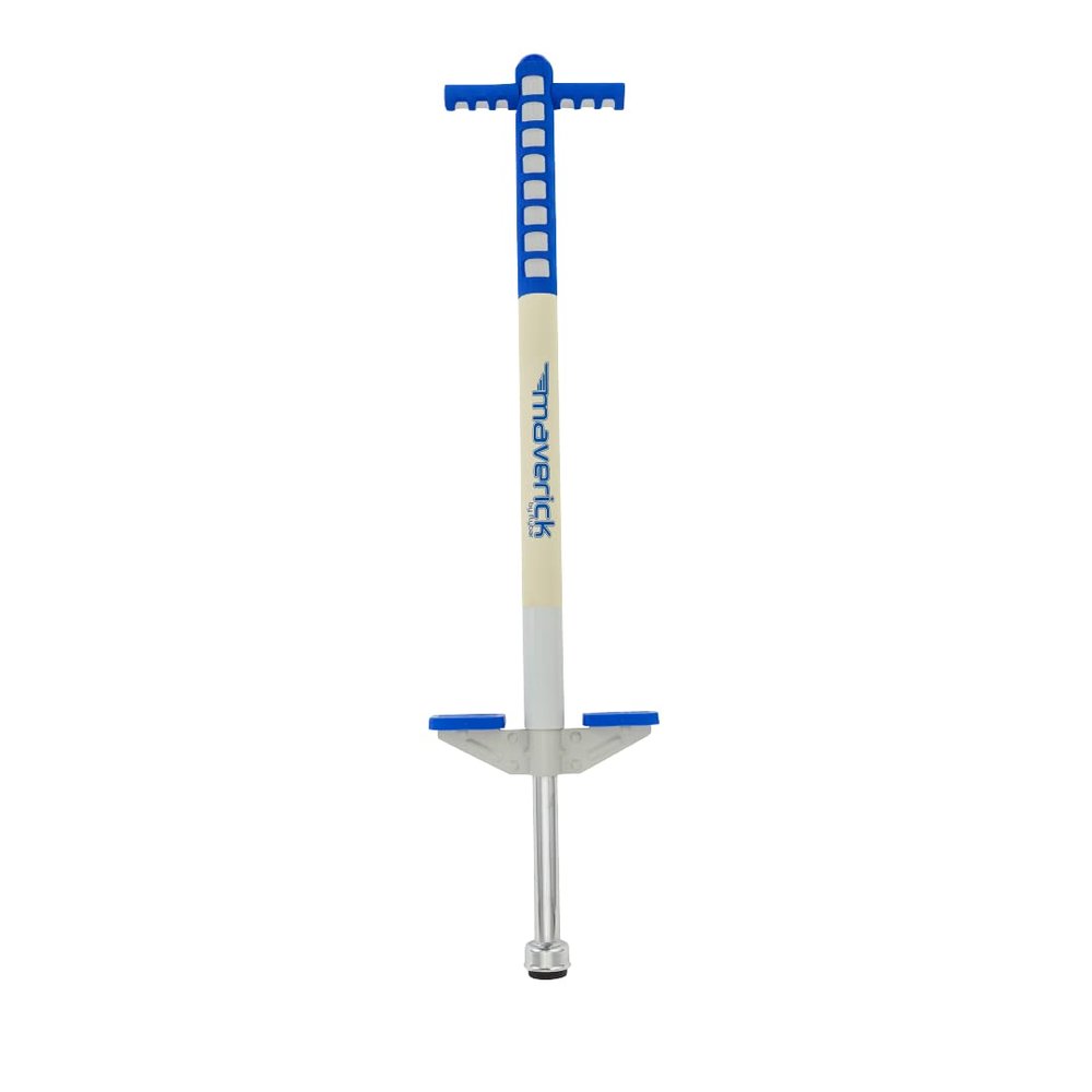 Flybar Maverick Foam Pogo Stick for Kids Age 5 and Up, 40 to 80 Pounds, Pogo Stick for Boys and Girls (Blue/White)