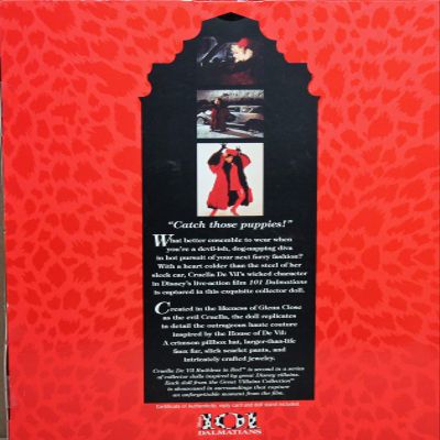 Barbie Cruella De Vil Ruthless in Red Great Villains 101 Dalmatian Doll