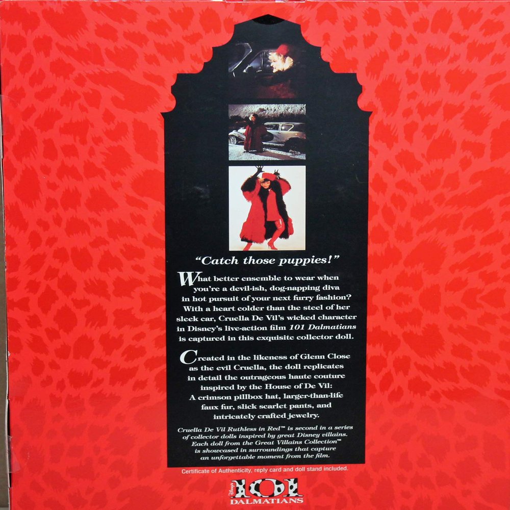 Barbie Cruella De Vil Ruthless in Red Great Villains 101 Dalmatian Doll