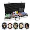 DA VINCI Masterworks Poker Chip Set with 500 Chips with Denominations, 2 Decks of Cards, 3 Dealer Buttons and 2 Cut Cards view 1