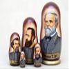 Golden Cockerel Confederate Generals Nesting Doll 5pc./6" Civil War Collectible Matryoshka Wood Stacking Doll view 1
