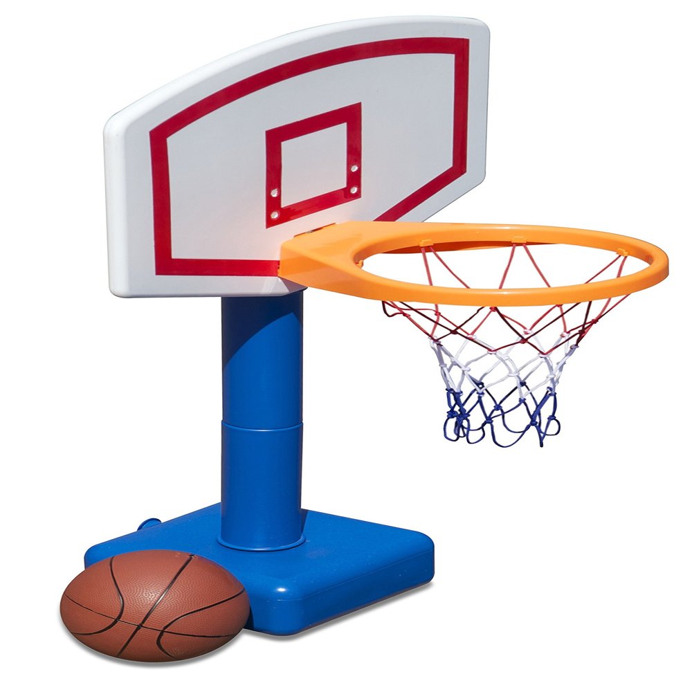SWIMLINE Pool Basketball Hoop Poolside Standing Introductory Game For Kids & Adults Swimming Splash Hoops Games With Midsize Water Basketball, Toy For Pools, Outdoor Summer Hoops Jammin 9181