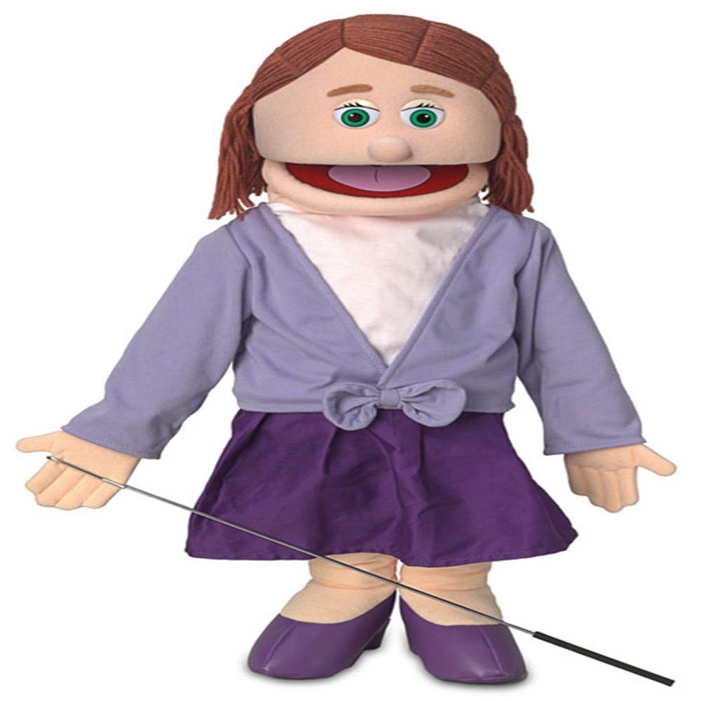 25" Sarah, Peach Mom/Teacher, Full Body, Ventriloquist Style Puppet