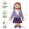 25" Sarah, Peach Mom/Teacher, Full Body, Ventriloquist Style Puppet view 3