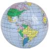 Inflatable Earth Globe Beach Ball 16" -Blue Oceans view 1