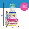Fun Express Giant Inflatable Birthday Cake Party Decoration (6 feet Tall) Blow Up Birthday Decor for Indoor or Outside view 3