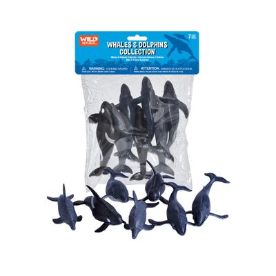 Wild Republic 83783 Polybag Whales and Dolphins, Humpback Whale, Orca, Dolphins, Kids Gifts, 7 - Pieces