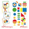 DJECO Wooden Magnetic Shapes - Build Geometric Art & Patterns for Home, School or Gifts - Fun & Creative for Family & Friends, Educational Wooden Toys for Preschool, Kids 4+ view 3