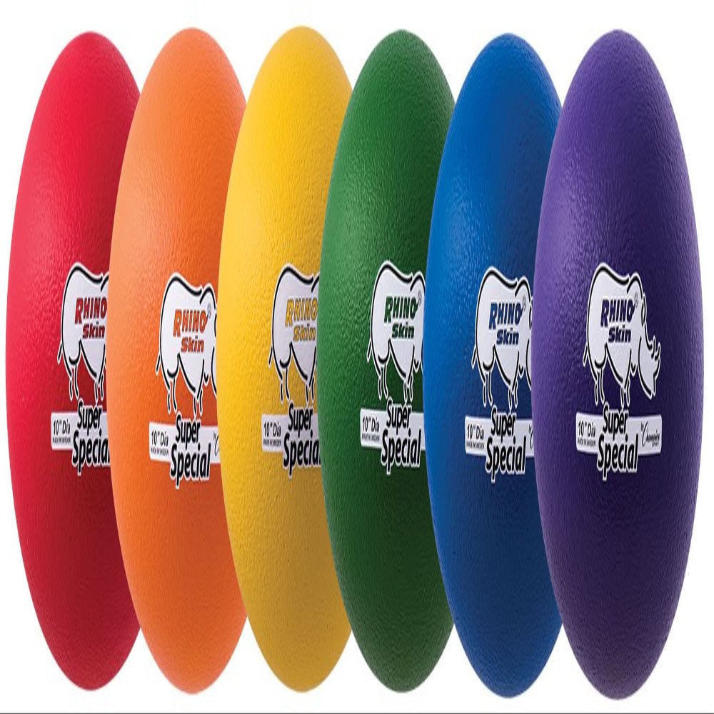 Champion Sports 10 Inch Rhino Skin Super Special Foam Ball Set of 6, Assorted