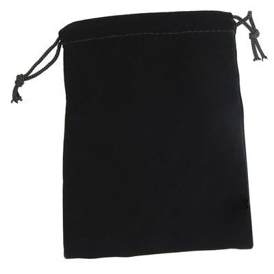 (10) Large Velvet Black Pouches With Drawstrings