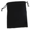 (10) Large Velvet Black Pouches With Drawstrings view 1