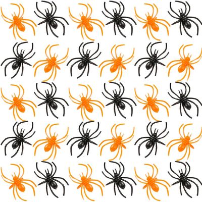 Creepy Crawly Spider Plastic Rings - 1" x .87" (Pack of 30) - Perfect for Halloween Party Favors, Trick-or-Treat Goodies, or Spooky Jewelry