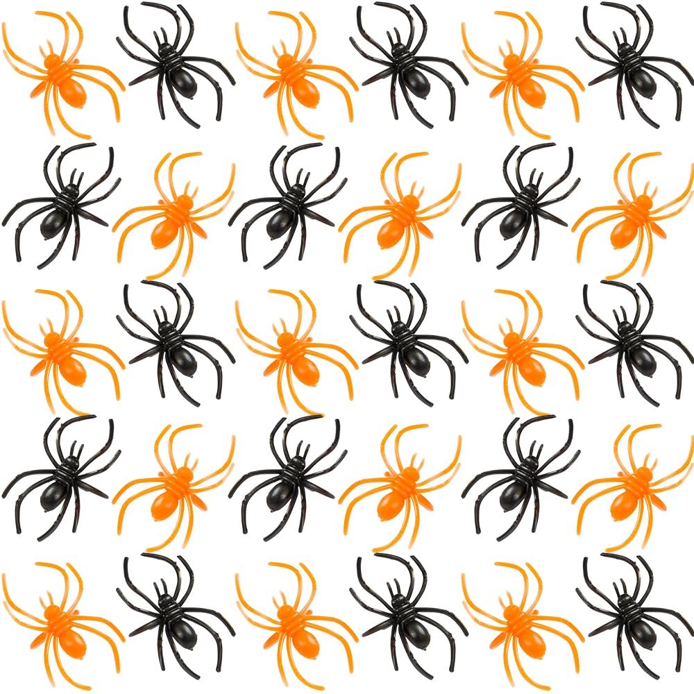 Creepy Crawly Spider Plastic Rings - 1" x .87" (Pack of 30) - Perfect for Halloween Party Favors, Trick-or-Treat Goodies, or Spooky Jewelry