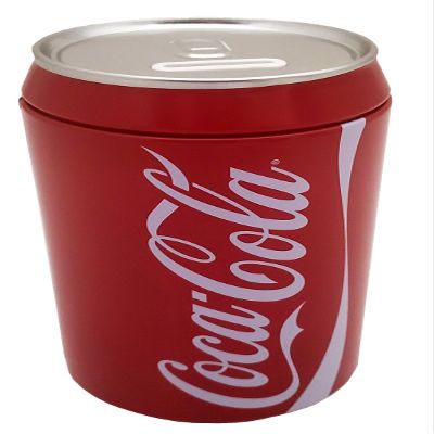 The Tin Box Company Coca Cola Can Bank with Removable Lid, Red
