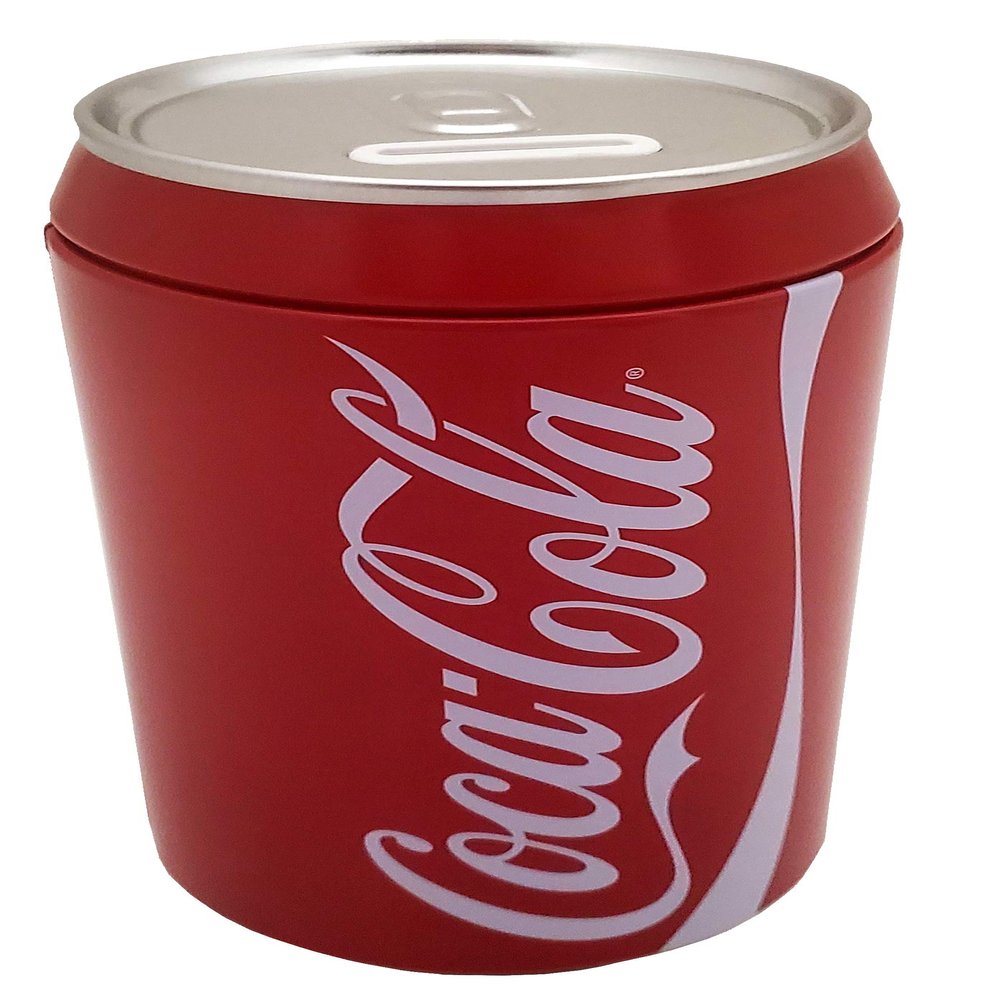 The Tin Box Company Coca Cola Can Bank with Removable Lid, Red