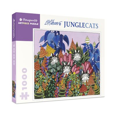 Pomegranate 1000 Piece Jigsaw Puzzle for Adults, B. Kliban's Jungle Cats, Matte Finish, Snug Fit, Cat Puzzle