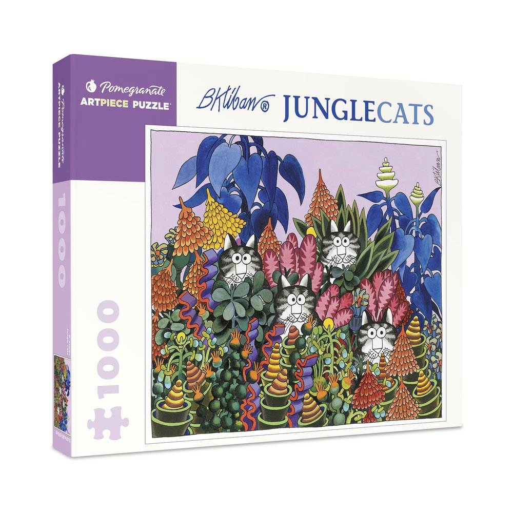 Pomegranate 1000 Piece Jigsaw Puzzle for Adults, B. Kliban's Jungle Cats, Matte Finish, Snug Fit, Cat Puzzle