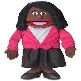 30" Barbara, Black Mom/Teacher, Professional Performance Puppet with Removable Legs, Full or Half Body