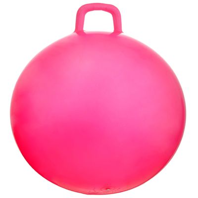 AppleRound Space Hopper with Air Pump: 28in/70cm Diameter for Age 13+, Kangaroo Bouncer, Bouncy Ball with Handle, Hippity Hoppity Hopball for Teens & Adults, Plain Color (Pink)