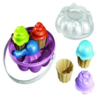ADRIATIC 732 Tupiko Cupcakes Forms in A Pail Box, Multi-Color, One Size