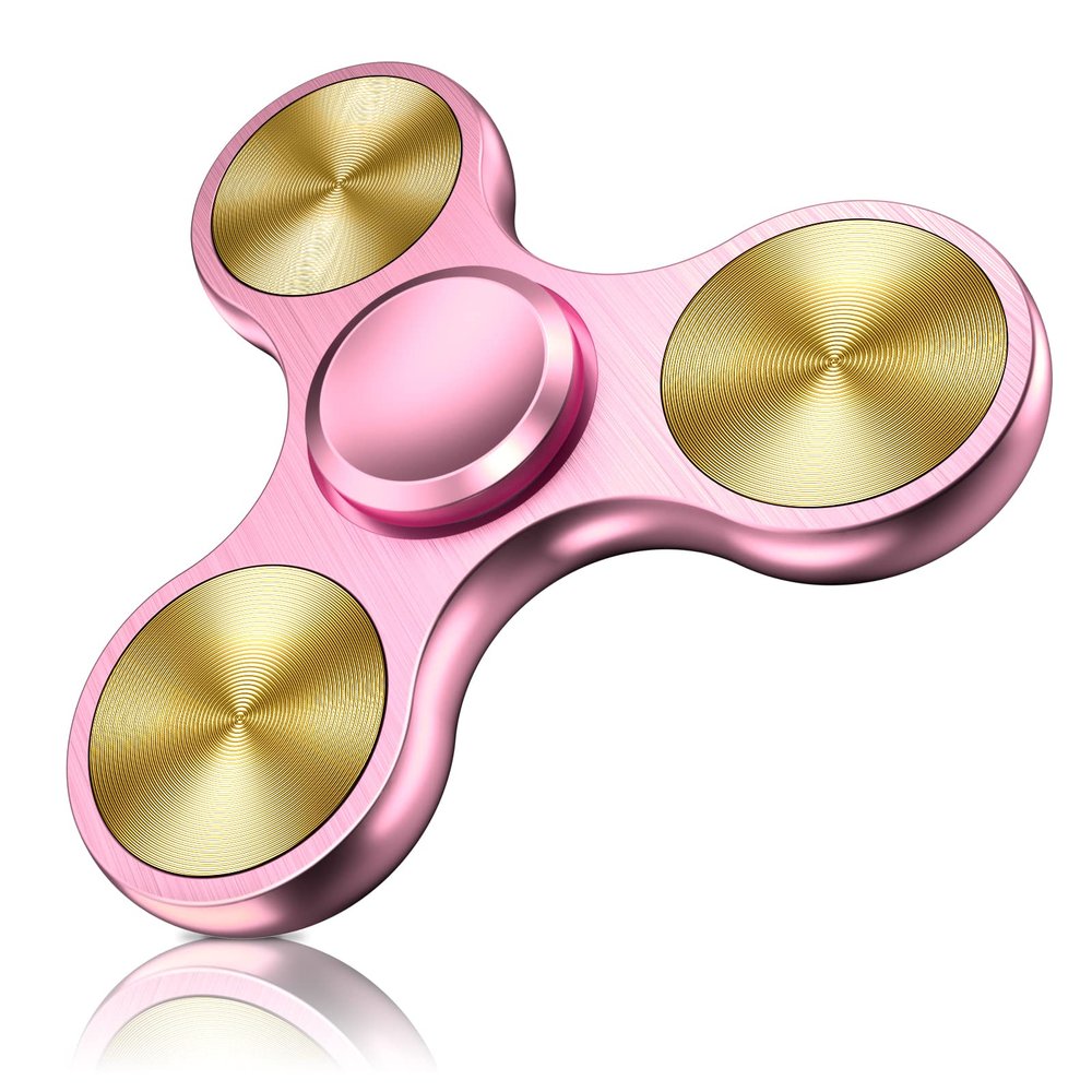 ATESSON Fidget Spinner Toy Ultra Durable Stainless Steel Bearing High Speed Precision Metal Material Hand Spinner Focus Anxiety Stress Relief Boredom Killing Time Toys Rose Gold