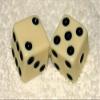 Ivory Opaque Dice Pair view 1