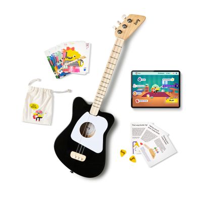 Loog Mini Acoustic kids Guitar for Beginners 3-strings Ages 3+ Learning app and lessons included