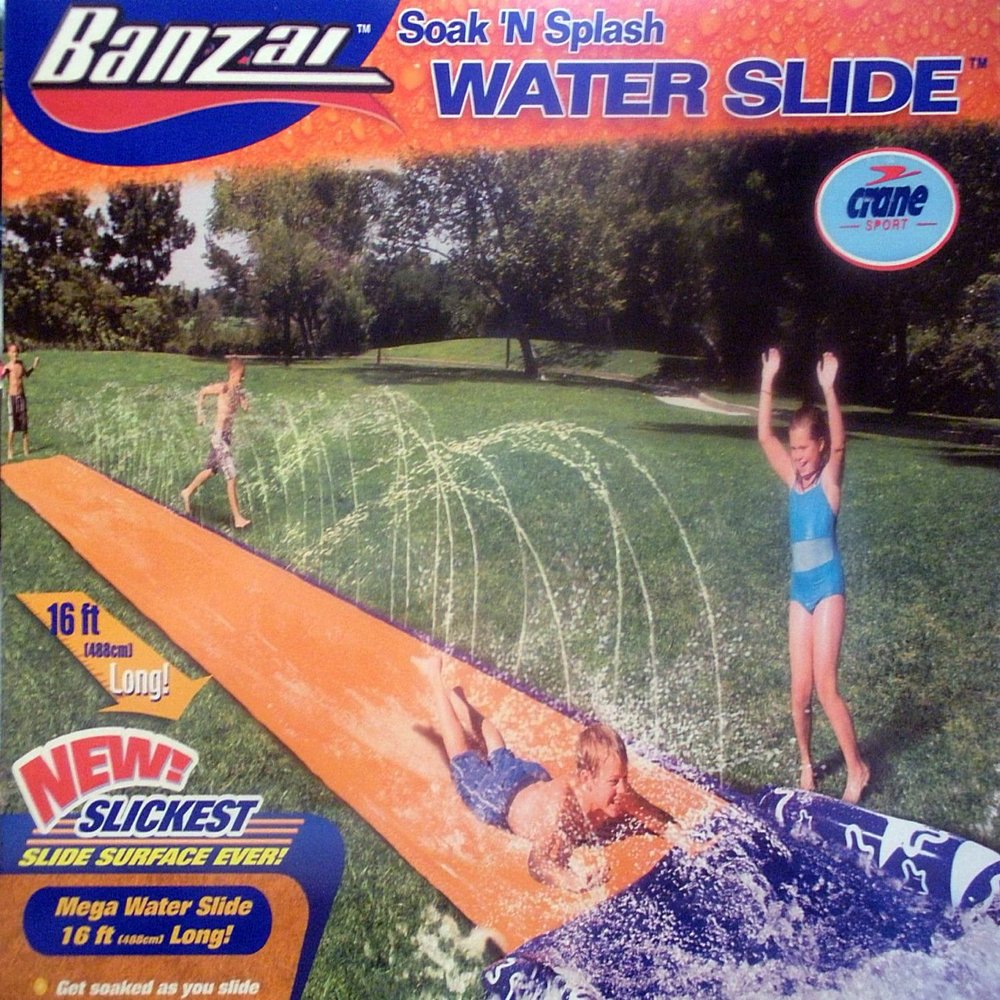 Banzai Soak 'N Splash Mega Water Slide with New Slickest Slide Surface Ever!