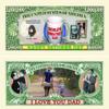 10 Father`s Day Million Dollar Bills with Bonus Thanks a Million Gift Card Set view 1