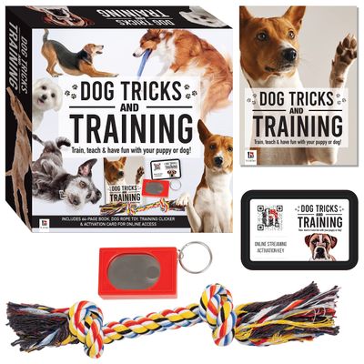 Hinkler Dog Tricks and Training Box Set - Pet Care Guide - Dog Training - Household Essentials -Exclusive Access to Online Dog Training Videos - Clicker and Rope Tricks
