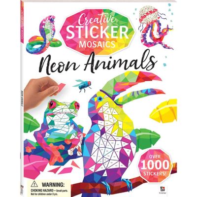 Hinkler Creative Sticker Mosaics Neon Animals (Sticker and Mosaic Books) [Office Product] Pty Ltd [Office Product] Pty Ltd [Office Product] Pty Ltd [Office Product] Pty Ltd