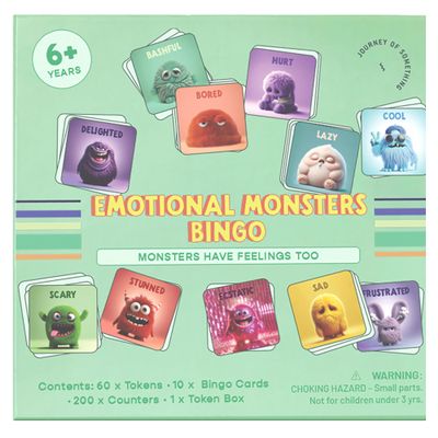 Journey of Something: Emotional Monsters Bingo - Classic Game, Learn Feelings Through Play, Character Illustrations, Educational, Kids 6+, 2+ Player