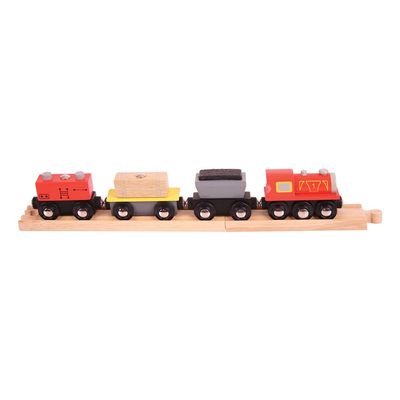 Bigjigs Rail Freight Train - Other Major Wooden Rail Brands are Compatible