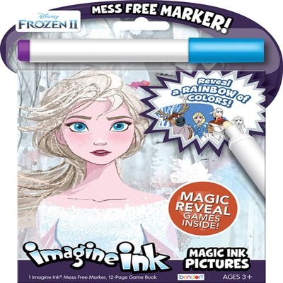Bendon Imagine Ink Coloring Game Book, Magic Ink Pictures, Mess Free Marker (Frozen II)