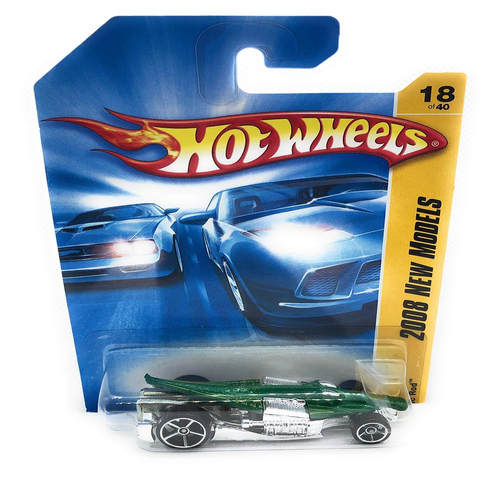 Hot Wheels CROC ROD Faster Than Ever {FTE} wheels, Crocodile Hot Rod Collector Green #18 1/64 2008