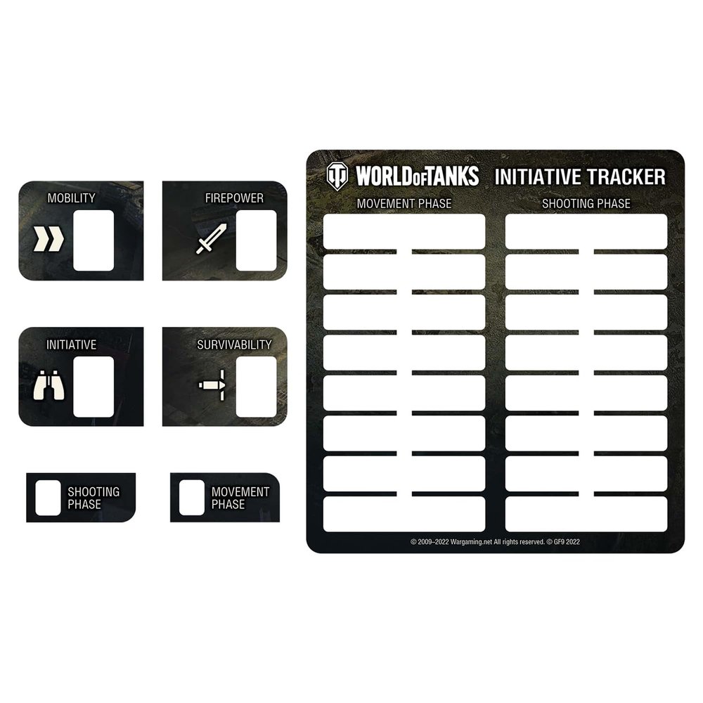 World of Tanks Stat Token Set - Game Expansion Accessory, WOT Miniatures Game, WOT Tabletop Gaming, WOT52