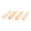 Bigjigs Rail Medium Straights (Pack of 4) - Other Major Wooden Rail Brands are Compatible view 1