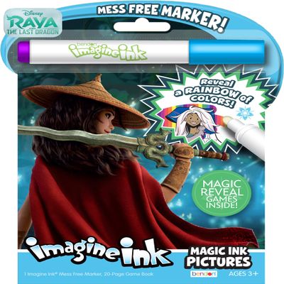 Disney Raya and The Last Dragon 20-Page Imagine Ink with 1 Mess Free Marker Bendon 48607