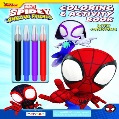 Marvel Spidey and His Amazing Friends 48 Page Coloring and Activity Book with 4 Jumbo Twist Up Crayons