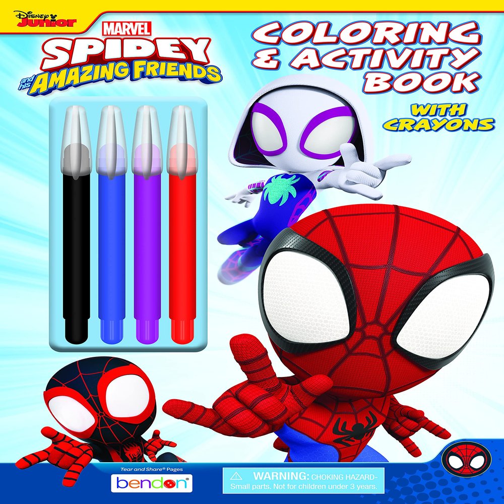 Marvel Spidey and His Amazing Friends 48 Page Coloring and Activity Book with 4 Jumbo Twist Up Crayons