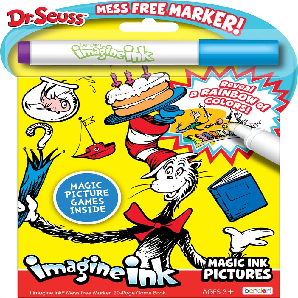 Bendon Imagine Ink Magic Ink Pictures and Game Book with Mess Free Marker (Dr. Seuss)