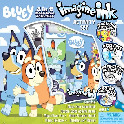 Bluey Imagine Ink 4-in-1 Activity Set with Magic Ink Books and a Mess Free Marker