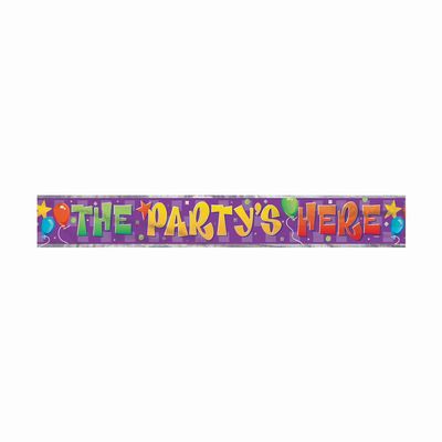 12ft Foil The Party's Here Banner
