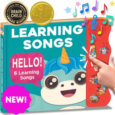 Learning Songs: Musical Toys & Interactive Sound Book for Toddlers 1-3, Babys First Year Music Book Gift, Singing Book for 1 Year Old Toddler & Kids, Nursery Rhymes Musical Books for Baby & Children