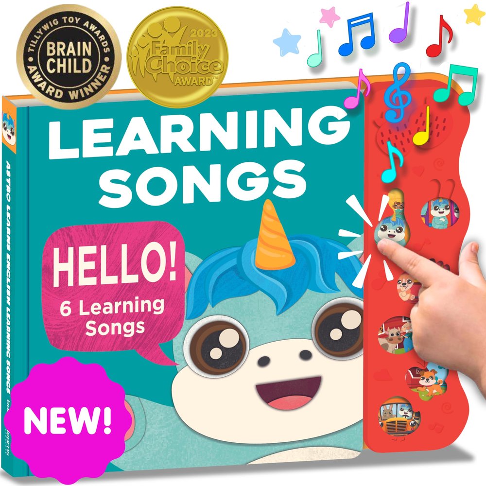 Learning Songs: Musical Toys & Interactive Sound Book for Toddlers 1-3, Babys First Year Music Book Gift, Singing Book for 1 Year Old Toddler & Kids, Nursery Rhymes Musical Books for Baby & Children