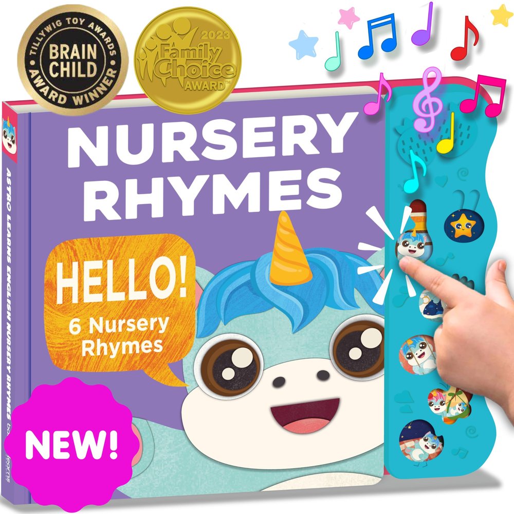 Nursery Rhymes: Musical Toys & Interactive Sound Book for Toddlers 1-3, Babys First Year Music Book Gift, Singing Book for 1 Year Old Toddler & Kids, Nursery Rhymes Musical Books & Educational Toy