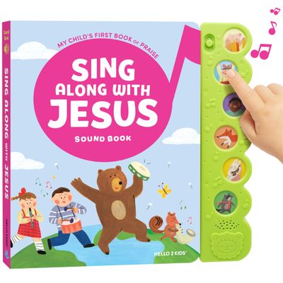 Sing Along with Jesus Christian Sound Books for Kids - 6 Bible Songs for Toddlers Christian Easter Gifts for Kids, Baby Books & Toys - Easter Basket Essentials, Baptism, Christening Baby Gifts