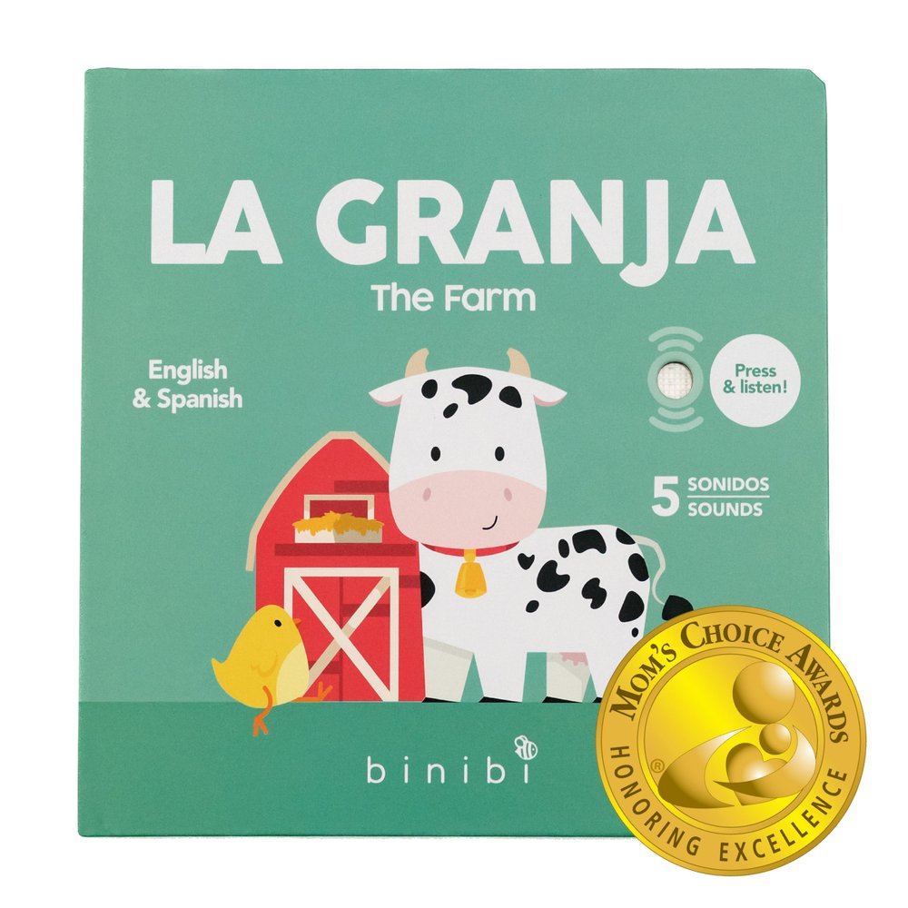 Binibi Spanish Books for Babies & Toddlers 1-3 La Granja Interactive Bilingual Sound Book with Farm Animal Sounds | Bilingual Children's Book | Spanish Learning for Kids | Libro en espaol para bebs