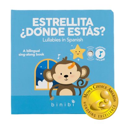 Binibi Spanish Musical Book for Toddlers 1-3 Estrellita Dnde Ests? & Other Nursery Rhymes | Spanish Learning for Kids | Bilingual Children's Sound Book | Libro en espaol para bebs